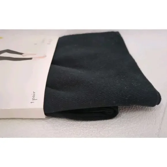 1 Pair Seamless Leggings Cotton Blend High Waist Sm/Med Black - Picture 5 of 5